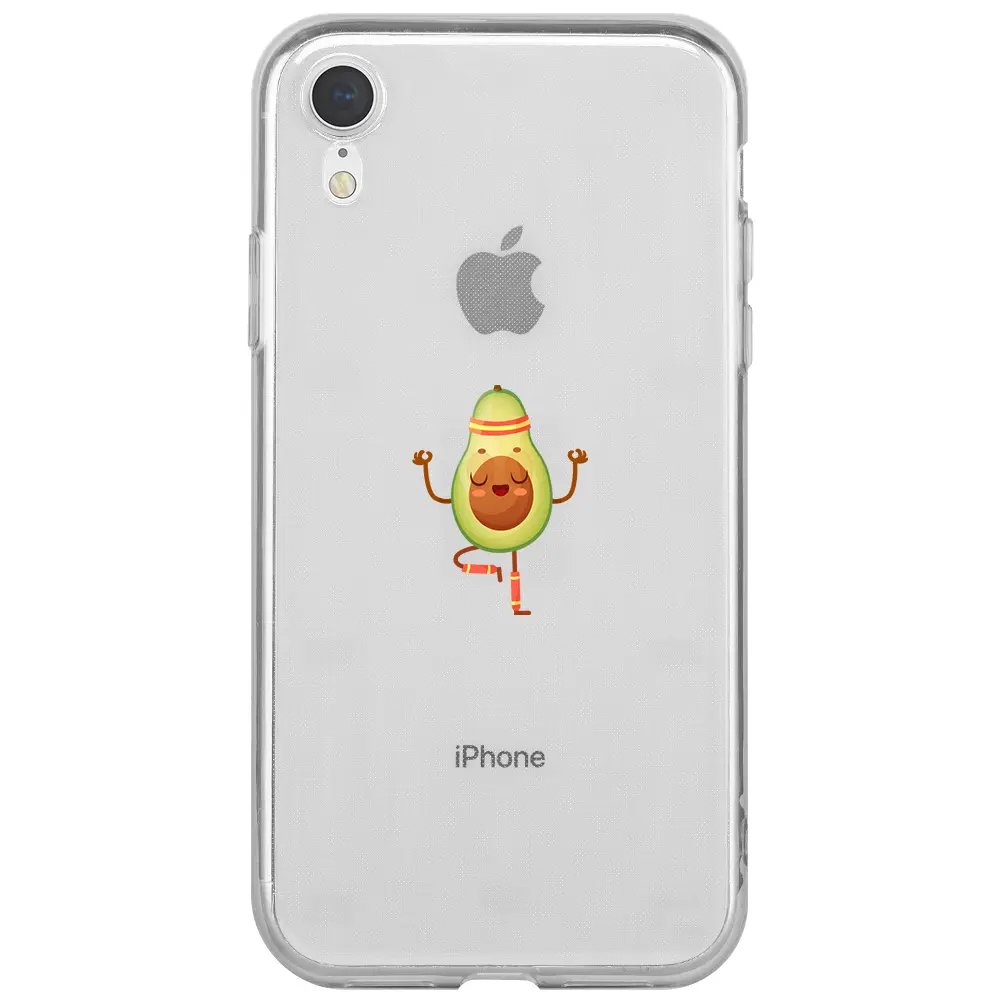 Apple iPhone XR Şeffaf Telefon Kılıfı - Peaceful Avokado