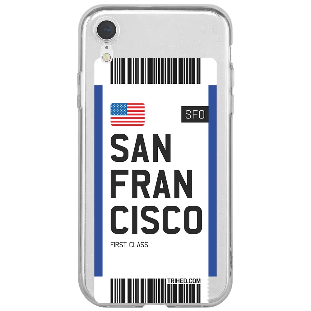 Apple iPhone XR Şeffaf Telefon Kılıfı - San Francisco Bileti