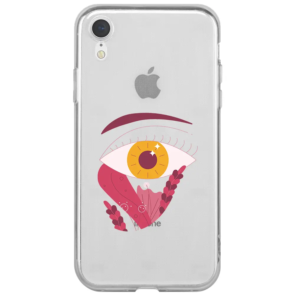 Apple iPhone XR Şeffaf Telefon Kılıfı - Sarı Göz