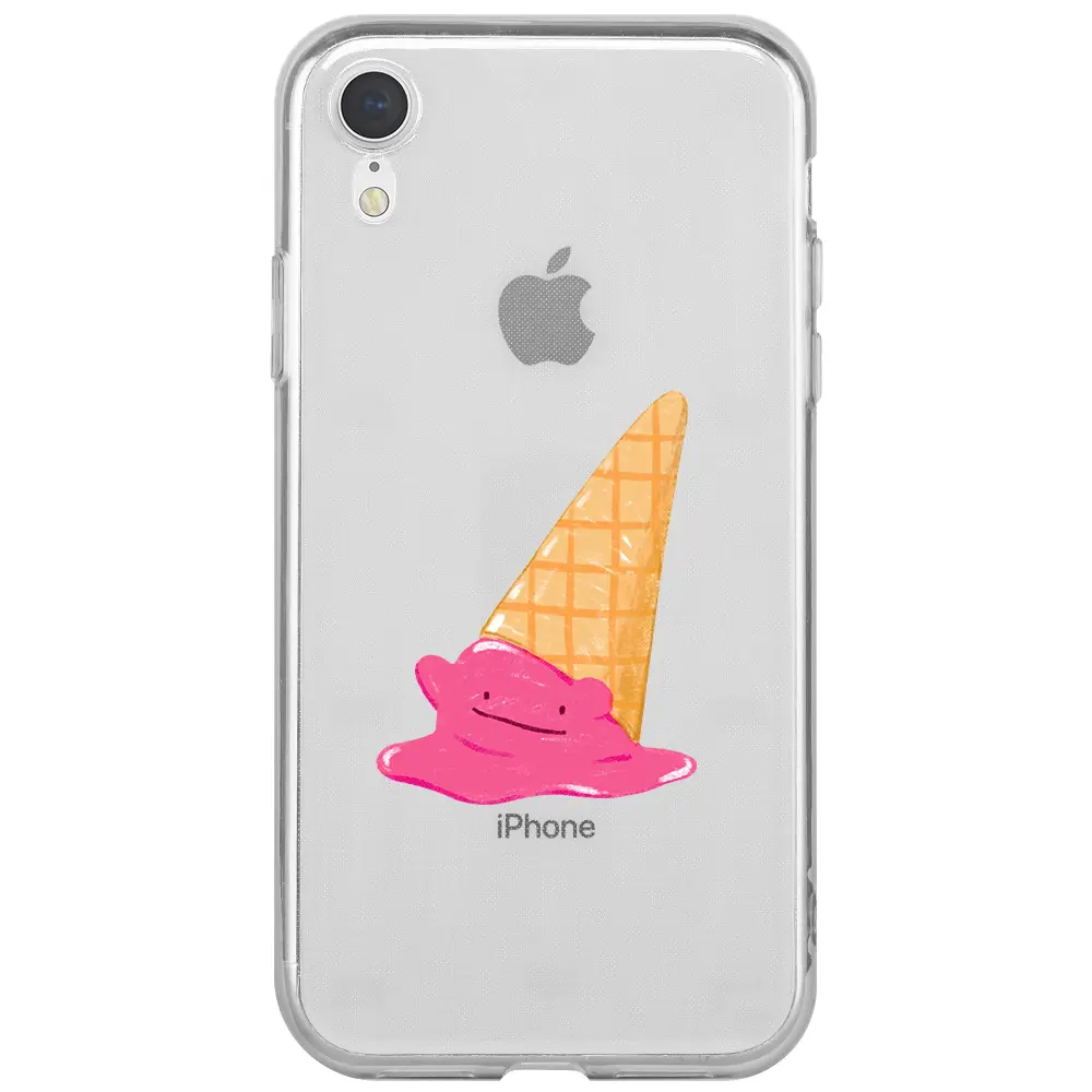 Apple iPhone XR Şeffaf Telefon Kılıfı - Sevimli Dondurma
