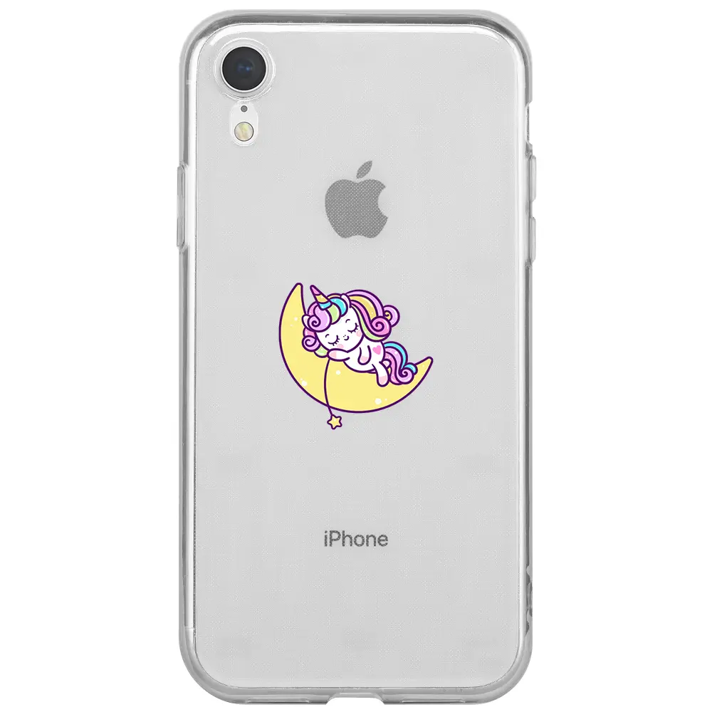 Apple iPhone XR Şeffaf Telefon Kılıfı - Sleepy Unicorn
