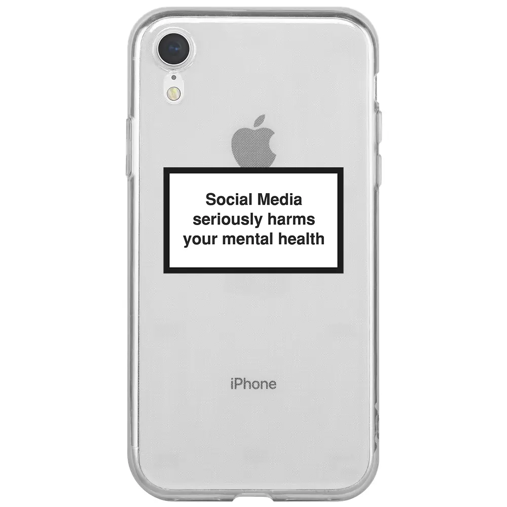 Apple iPhone XR Şeffaf Telefon Kılıfı - Social Media