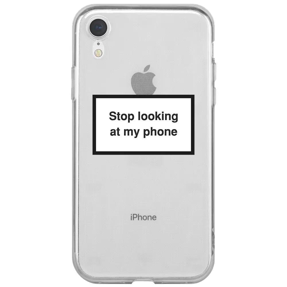 Apple iPhone XR Şeffaf Telefon Kılıfı - Stop Looking 2