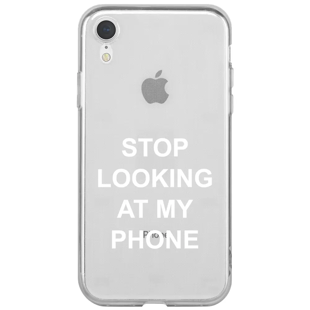 Apple iPhone XR Şeffaf Telefon Kılıfı - Stop Looking