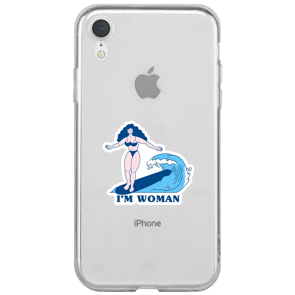 Apple iPhone XR Şeffaf Telefon Kılıfı - Surf Queen