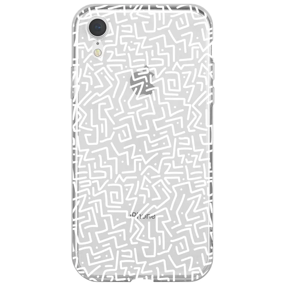 Apple iPhone XR Şeffaf Telefon Kılıfı - Sweet Doodle White