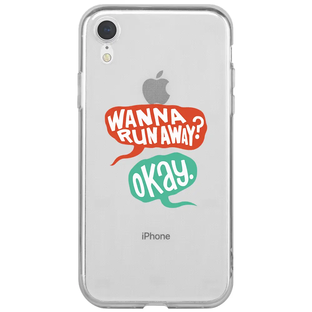 Apple iPhone XR Şeffaf Telefon Kılıfı - Wanna Run Away?