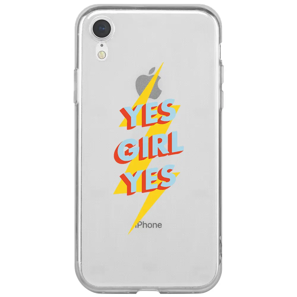 Apple iPhone XR Şeffaf Telefon Kılıfı - Yes Girl