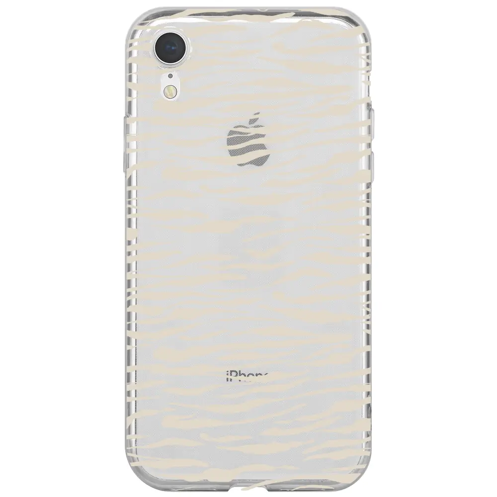 Apple iPhone XR Şeffaf Telefon Kılıfı - Zebra Sepya