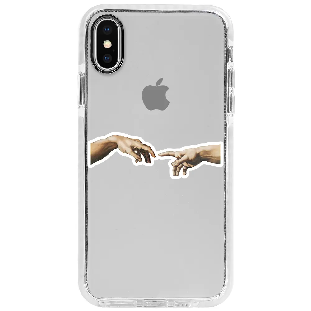 Apple iPhone XS Beyaz Impact Premium Telefon Kılıfı - Adem'in Yaratılışı