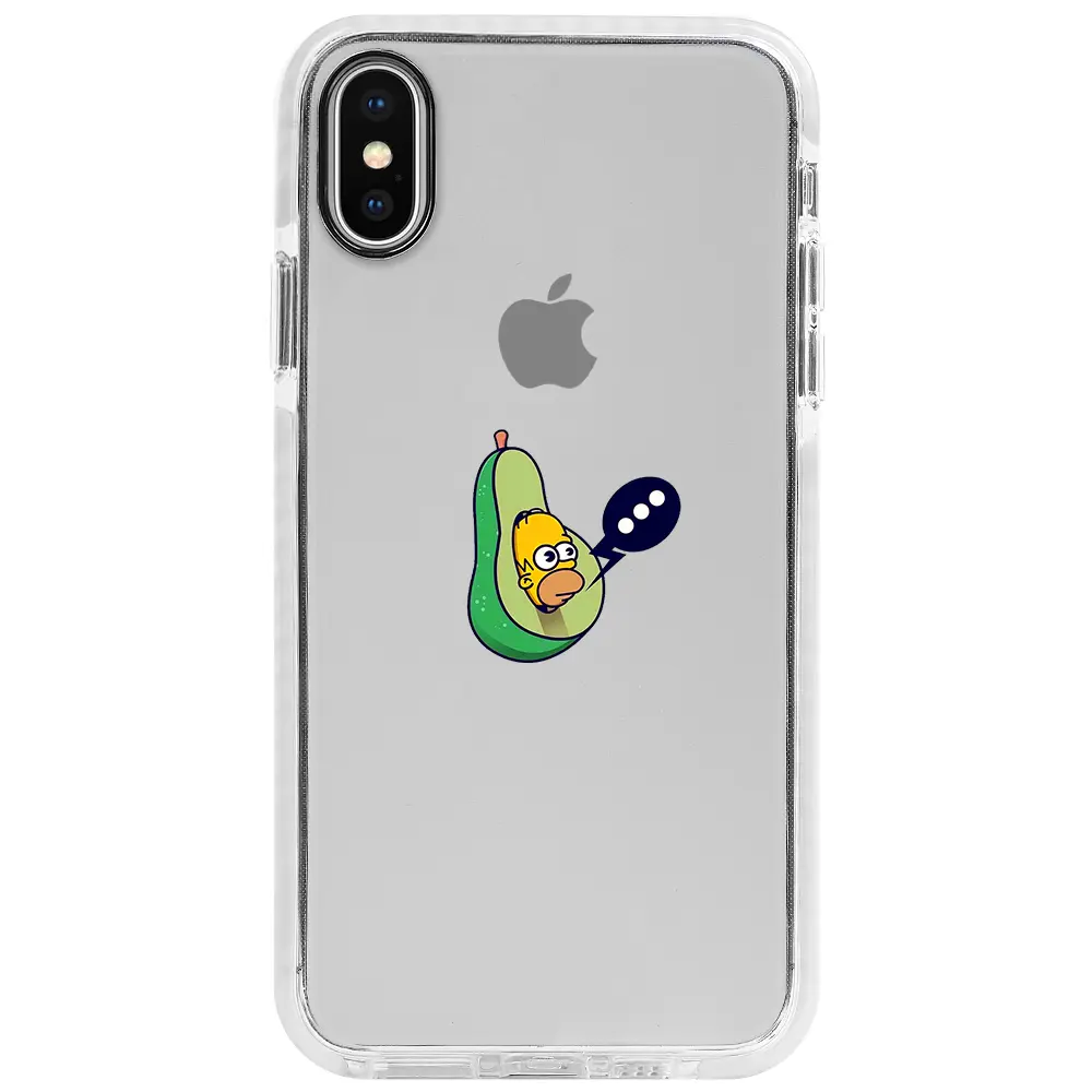 Apple iPhone XS Beyaz Impact Premium Telefon Kılıfı - Avokado Simpson