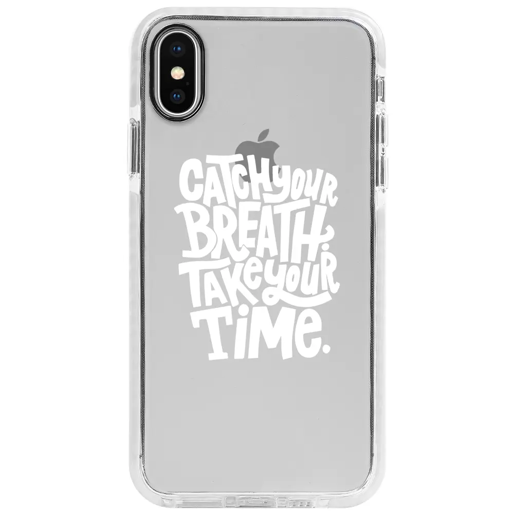 Apple iPhone XS Beyaz Impact Premium Telefon Kılıfı - Catch Your Breath