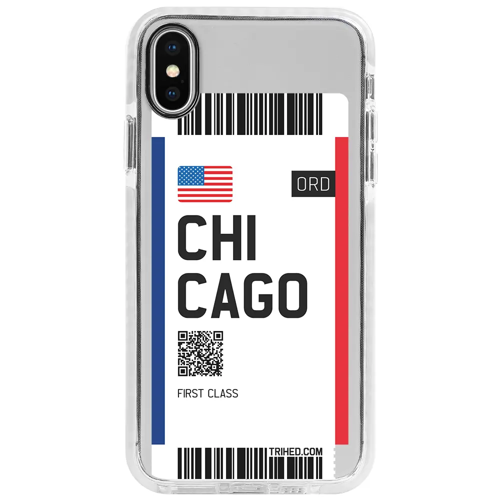 Apple iPhone XS Beyaz Impact Premium Telefon Kılıfı - Chicago Bileti