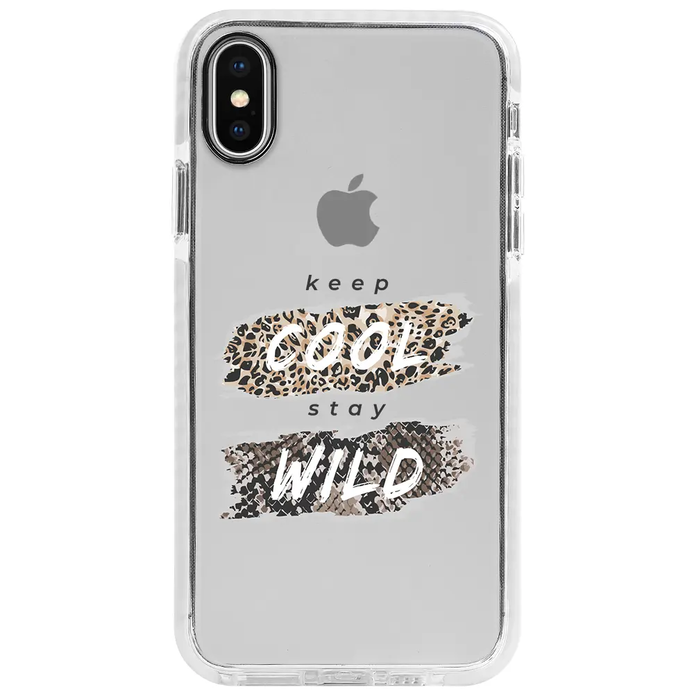 Apple iPhone XS Beyaz Impact Premium Telefon Kılıfı - Cool Wild