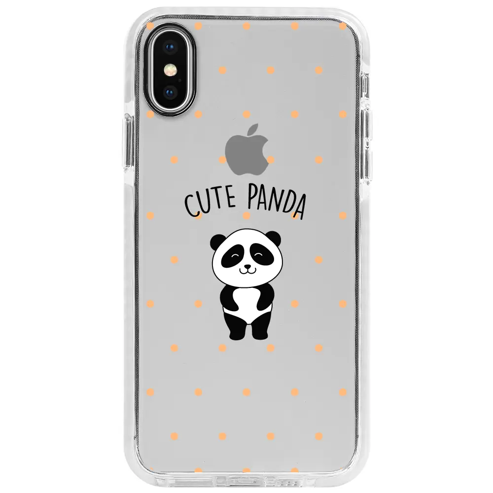 Apple iPhone XS Beyaz Impact Premium Telefon Kılıfı - Cute Panda