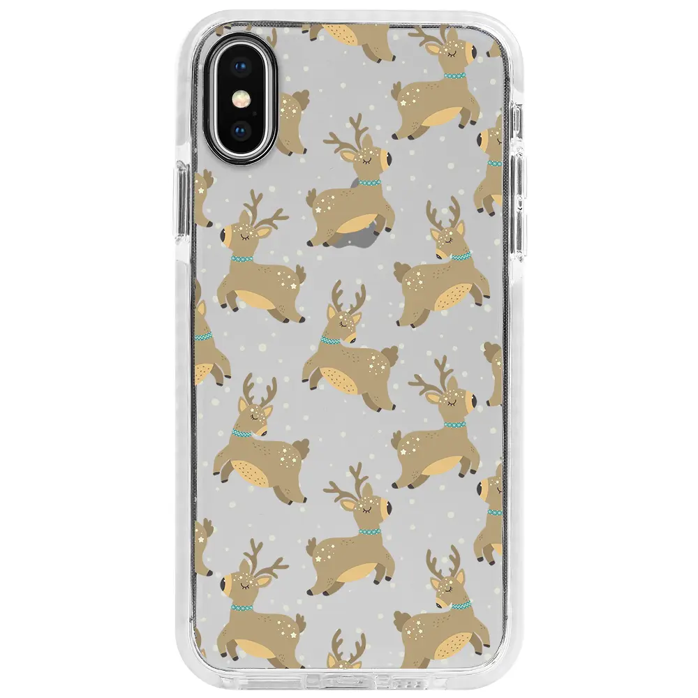 Apple iPhone XS Beyaz Impact Premium Telefon Kılıfı - Dear Deer
