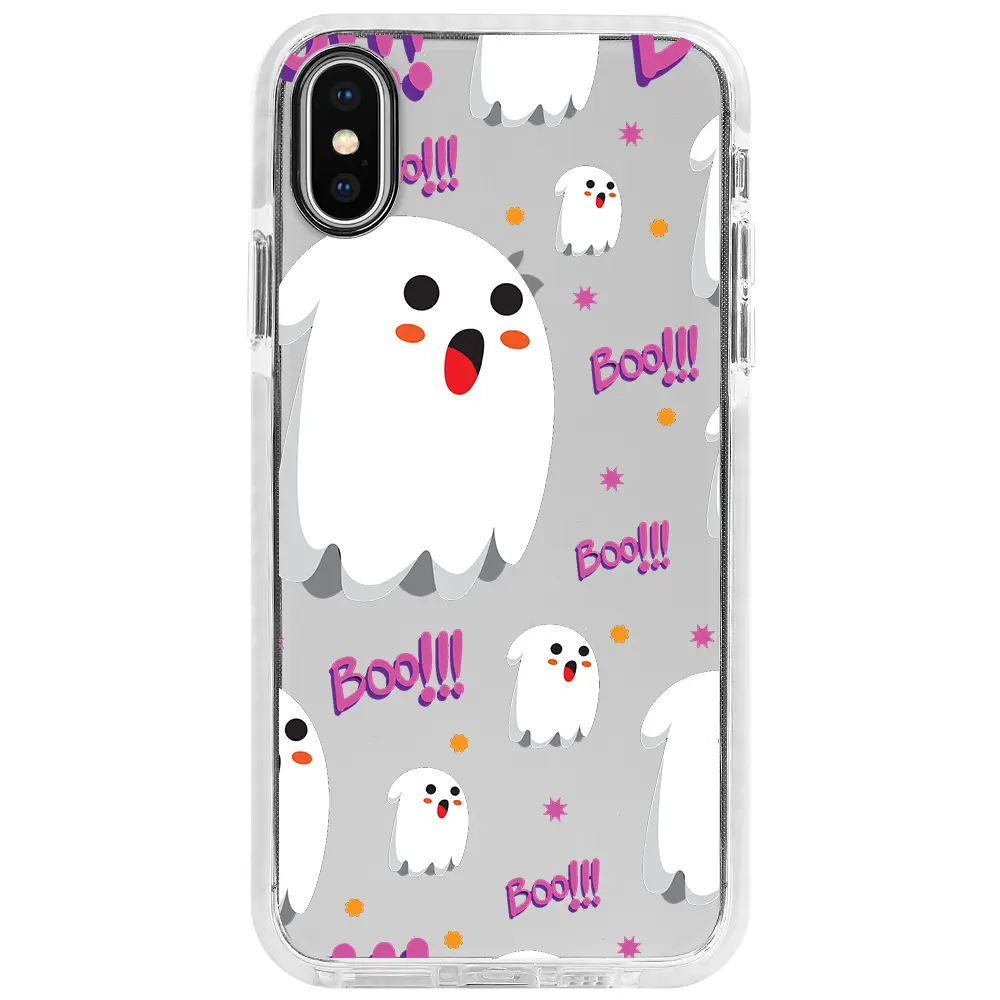 Apple iPhone XS Beyaz Impact Premium Telefon Kılıfı - Ghost Boo!
