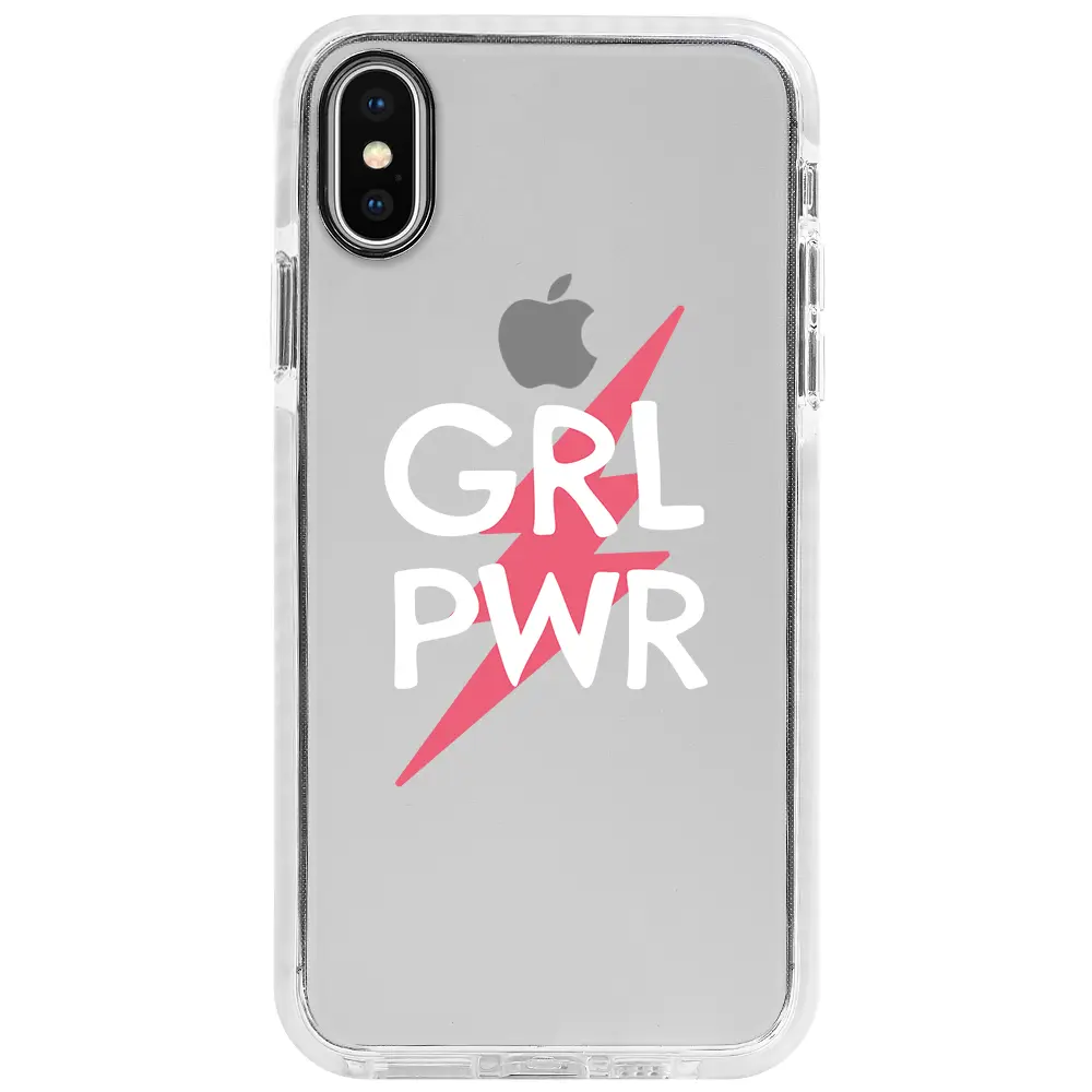 Apple iPhone XS Beyaz Impact Premium Telefon Kılıfı - Grrl Pwr
