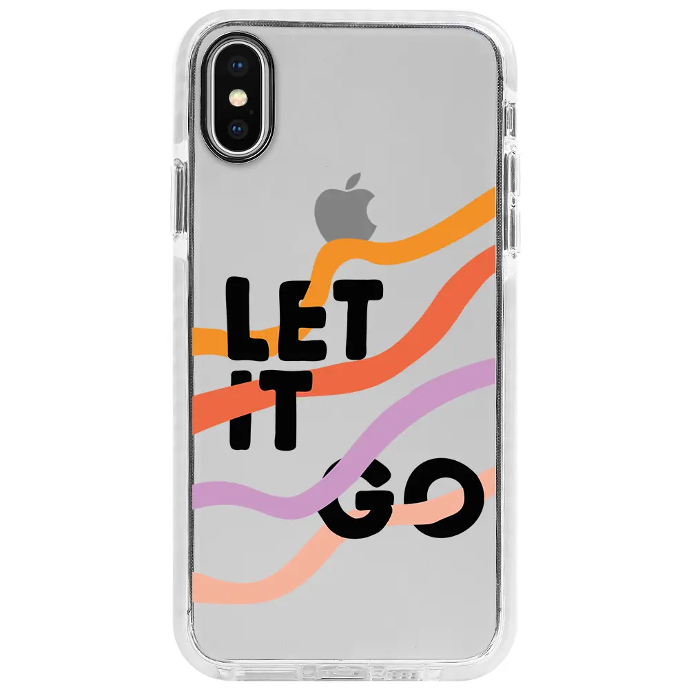 Apple iPhone XS Beyaz Impact Premium Telefon Kılıfı - Let it Go
