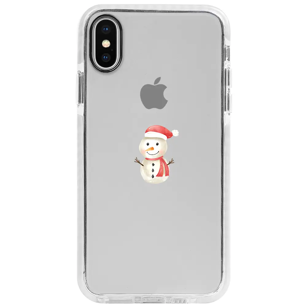 Apple iPhone XS Beyaz Impact Premium Telefon Kılıfı - Snowman