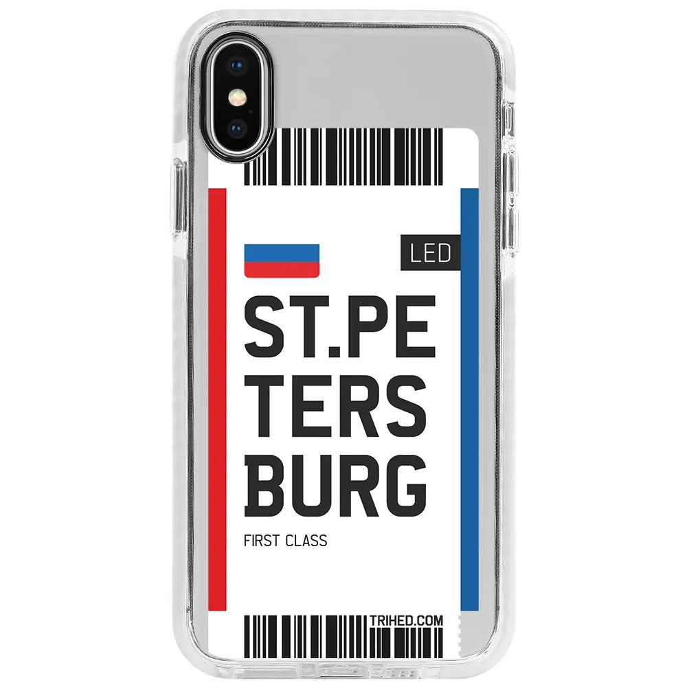 Apple iPhone XS Beyaz Impact Premium Telefon Kılıfı - St. Petersburg Bileti
