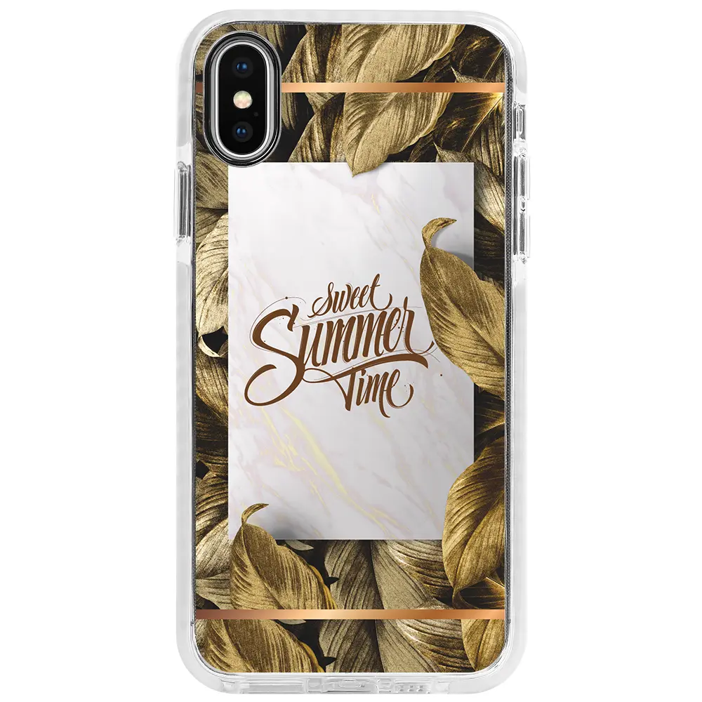 Apple iPhone XS Beyaz Impact Premium Telefon Kılıfı - Sweet Summer
