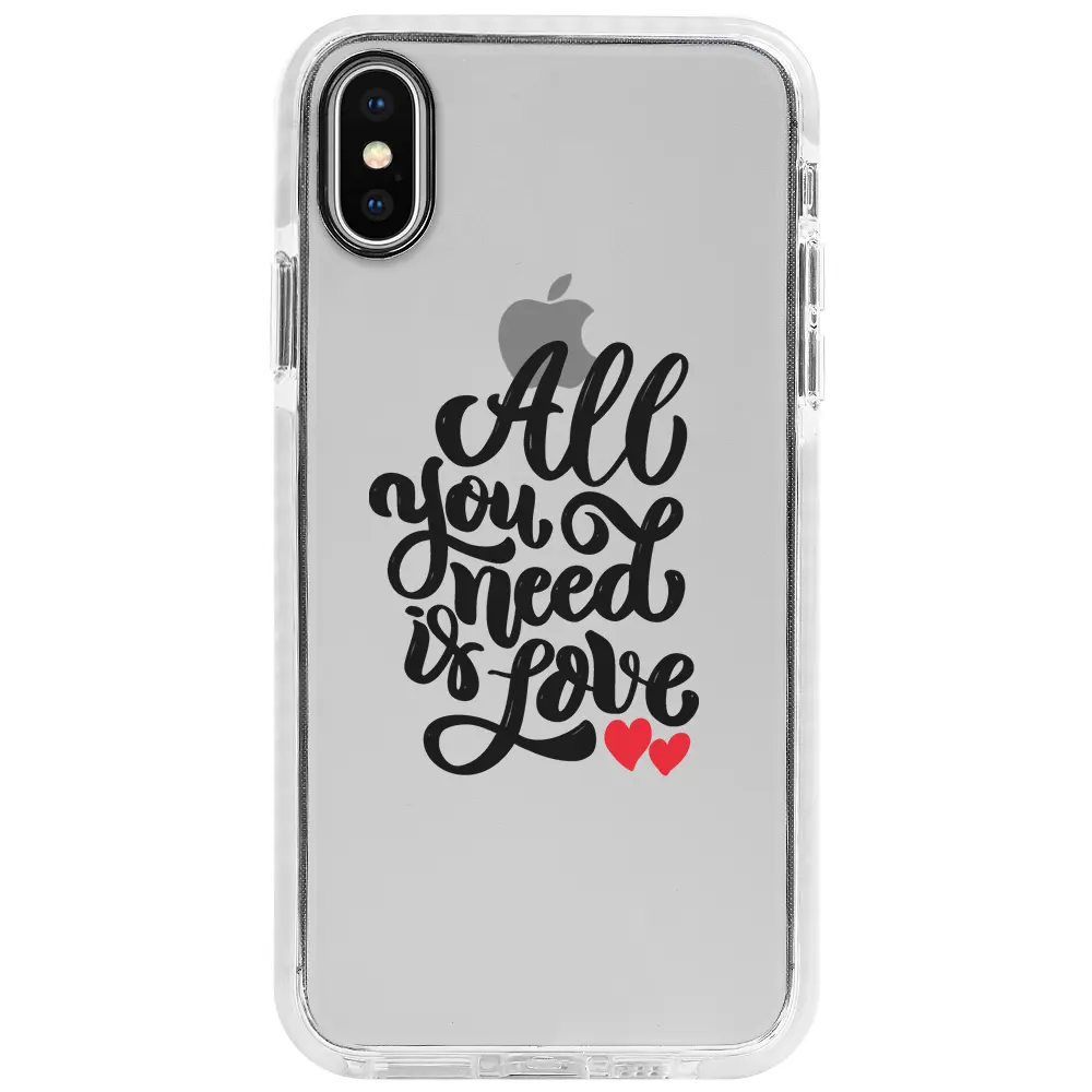 Apple iPhone XS Beyaz Impact Premium Telefon Kılıfı - You Need Love