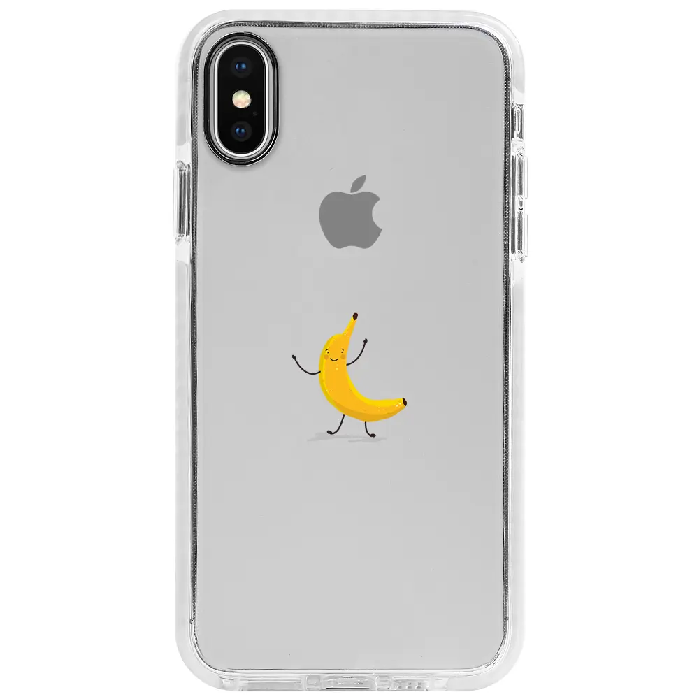 Apple iPhone XS Max Beyaz Impact Premium Telefon Kılıfı - Cute Muz