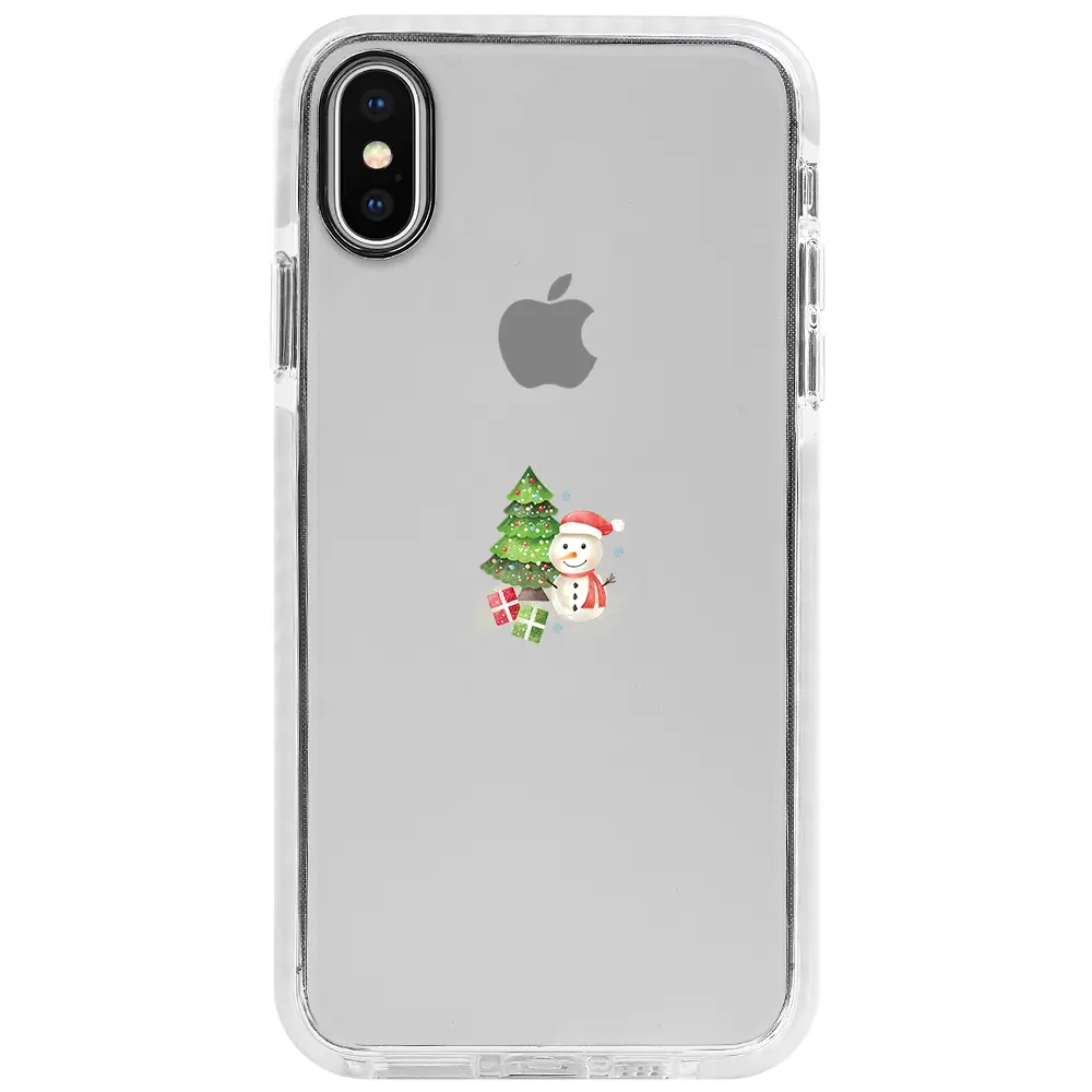 Apple iPhone XS Max Beyaz Impact Premium Telefon Kılıfı - Cute Snowman