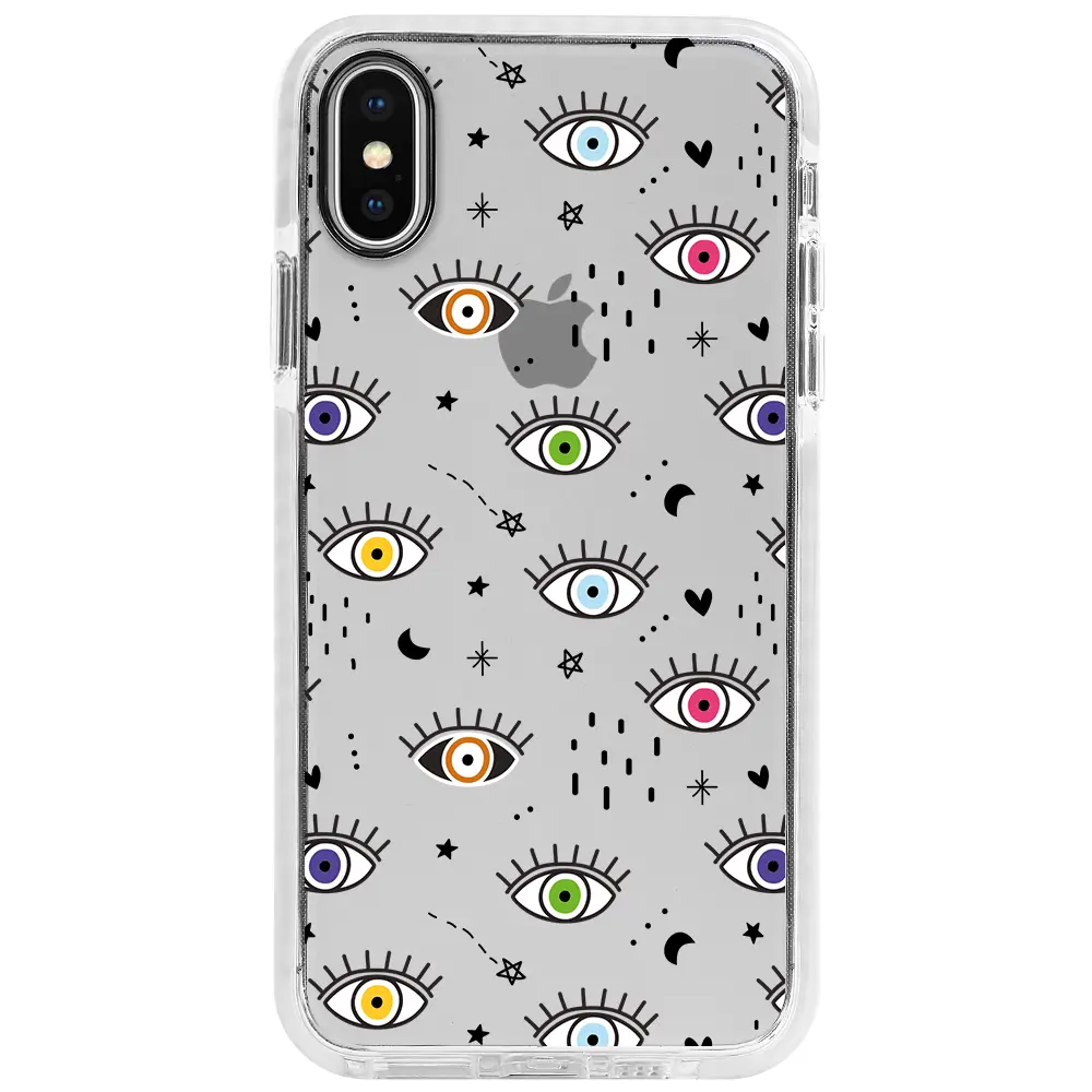 Apple iPhone XS Max Beyaz Impact Premium Telefon Kılıfı - En Renkli Göz