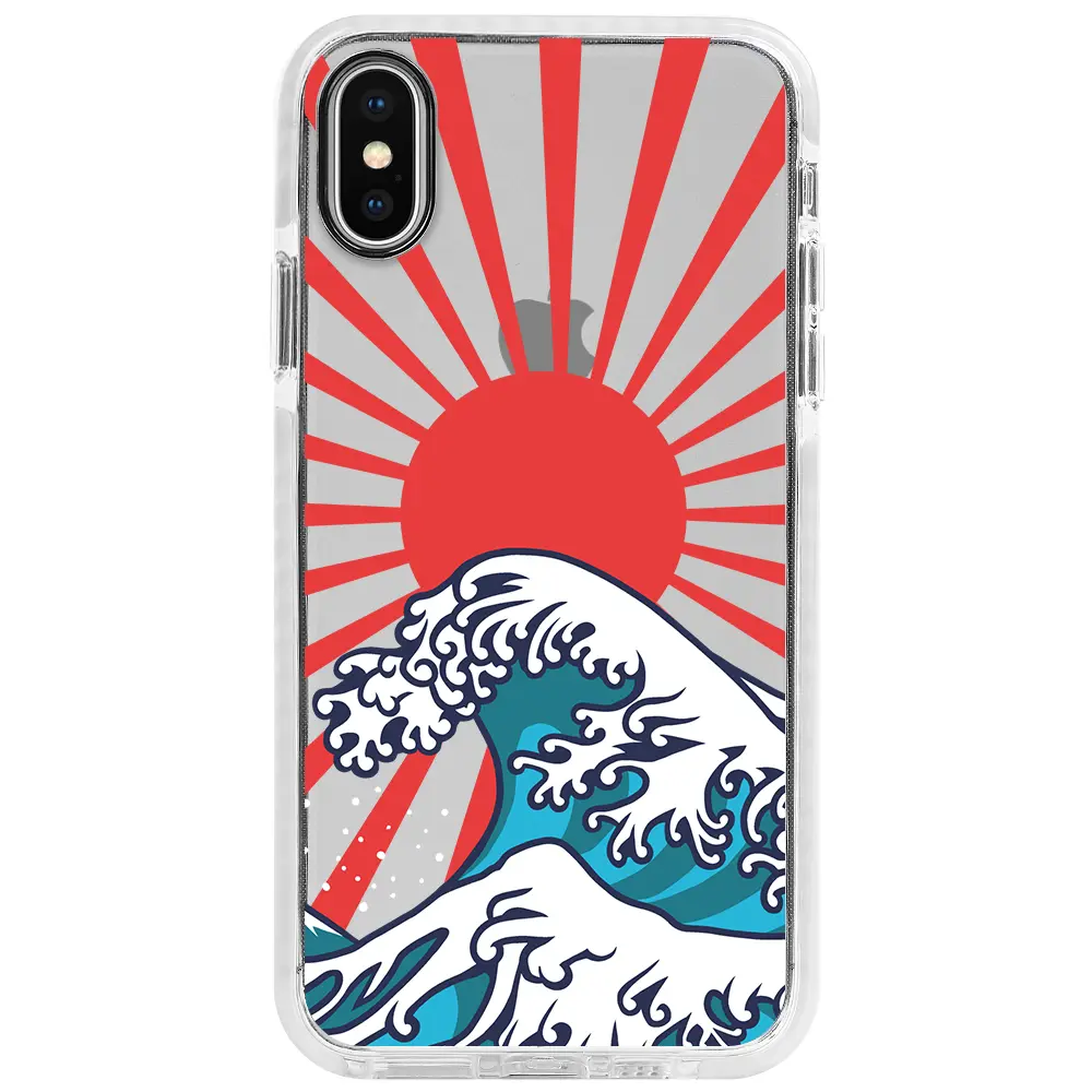 Apple iPhone XS Max Beyaz Impact Premium Telefon Kılıfı - Japan Wave