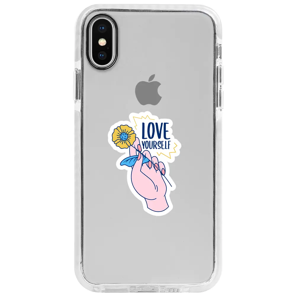 Apple iPhone XS Max Beyaz Impact Premium Telefon Kılıfı - Love Yourself