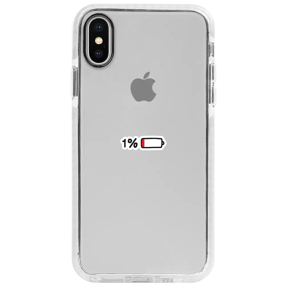 Apple iPhone XS Max Beyaz Impact Premium Telefon Kılıfı - Low Charge