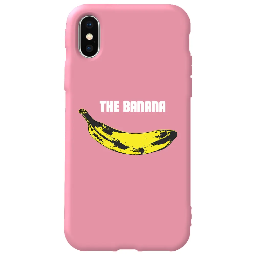 Apple iPhone XS Max Pembe Renkli Silikon Telefon Kılıfı - Andy Warhol Banana