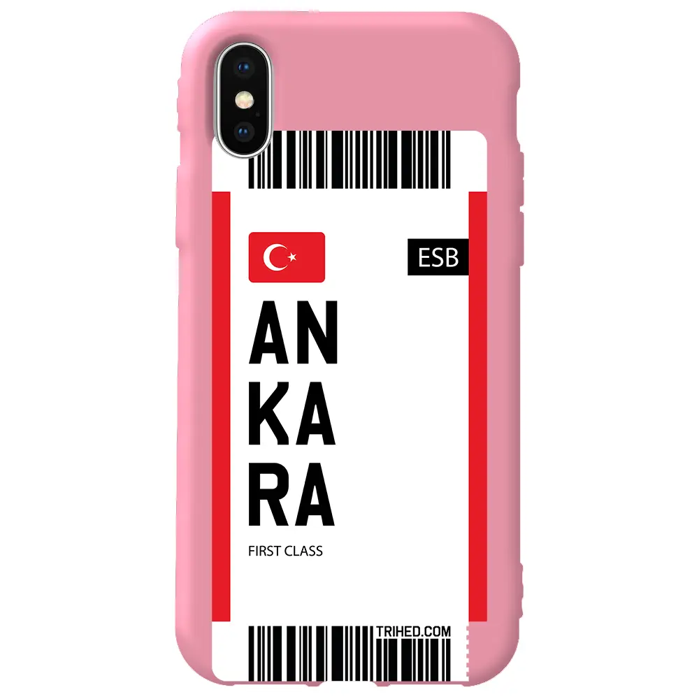 Apple iPhone XS Max Pembe Renkli Silikon Telefon Kılıfı - Ankara Bileti