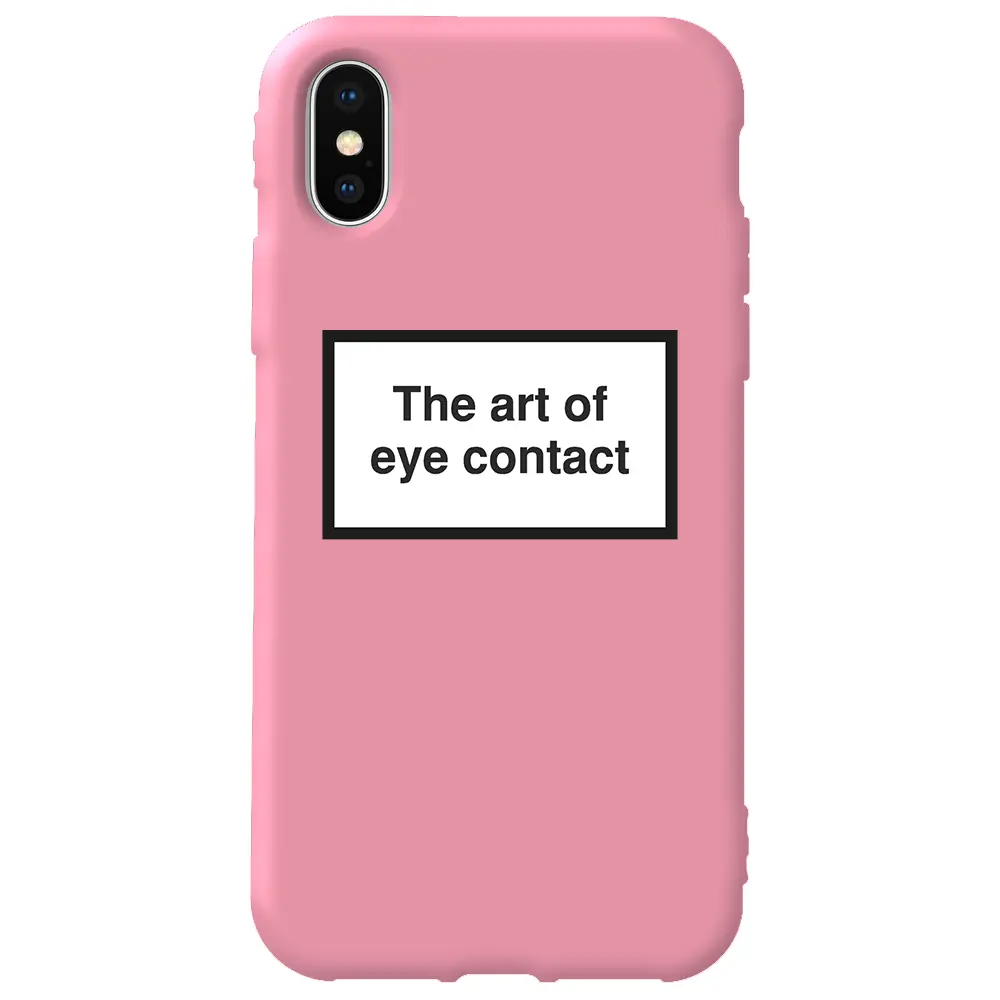 Apple iPhone XS Max Pembe Renkli Silikon Telefon Kılıfı - Eye Contact