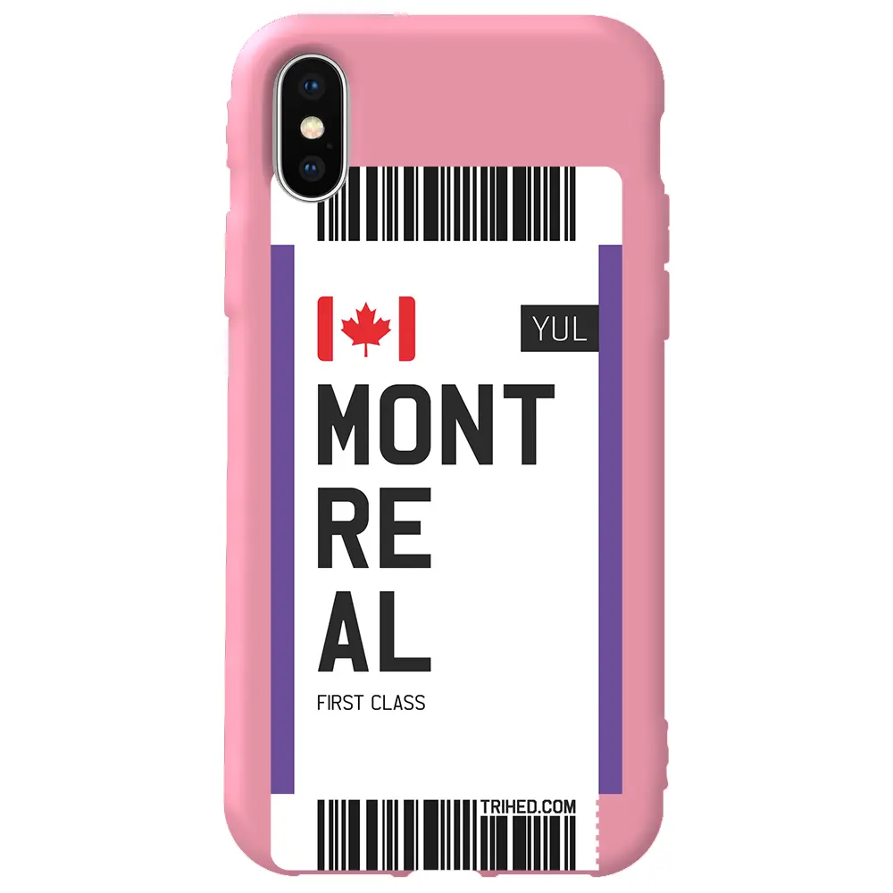 Apple iPhone XS Max Pembe Renkli Silikon Telefon Kılıfı - Montreal Bileti