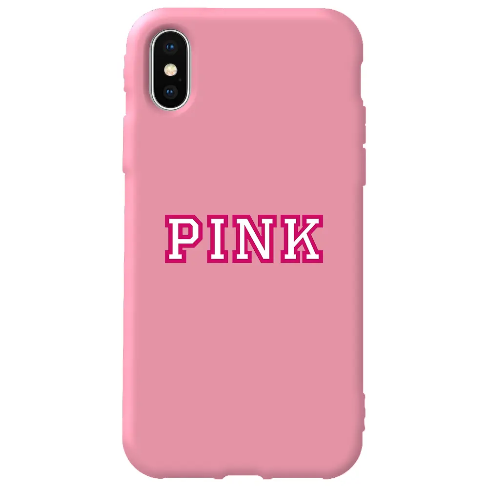Apple iPhone XS Max Pembe Renkli Silikon Telefon Kılıfı - Pink