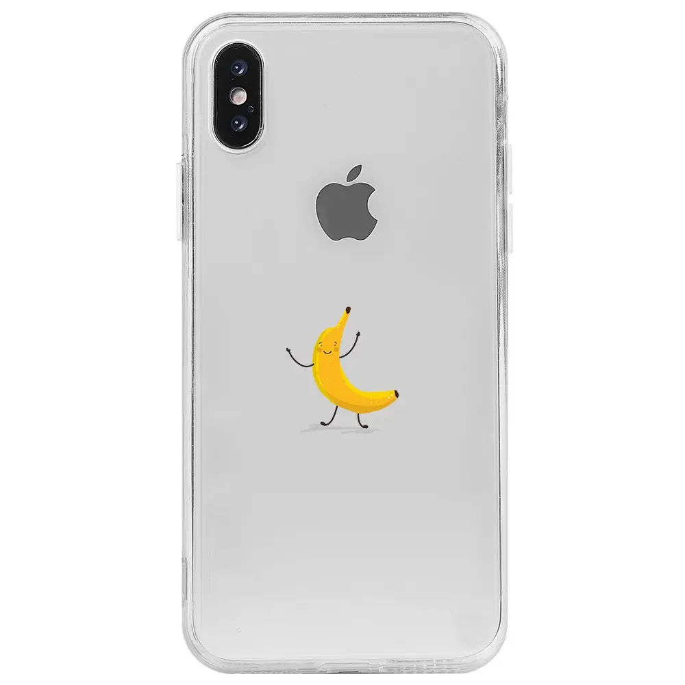Apple iPhone XS Max Şeffaf Telefon Kılıfı - Cute Muz
