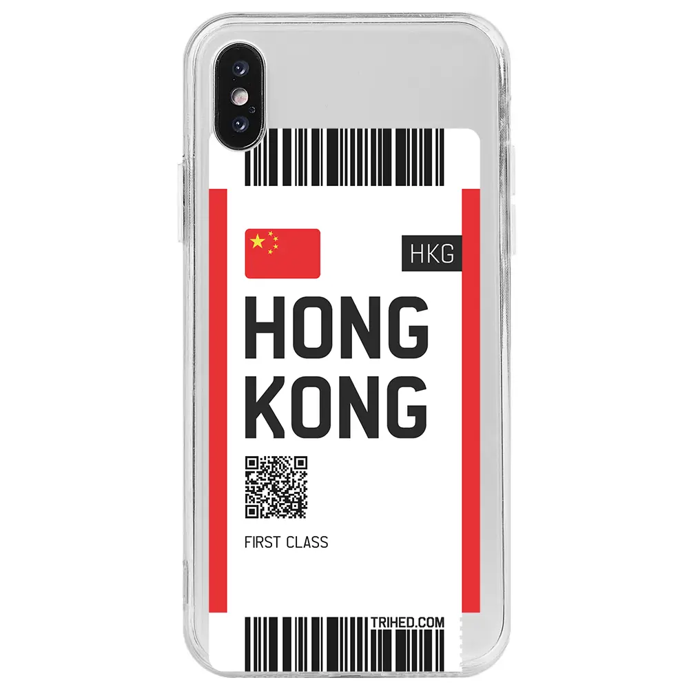 Apple iPhone XS Max Şeffaf Telefon Kılıfı - Hong Kong Bileti