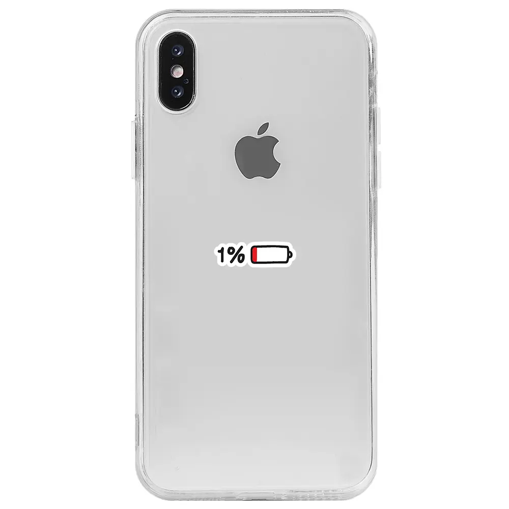 Apple iPhone XS Max Şeffaf Telefon Kılıfı - Low Charge