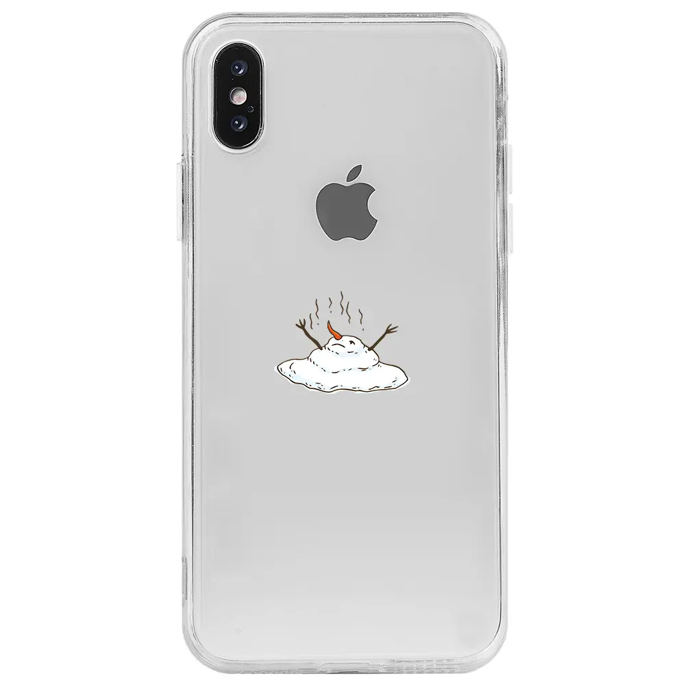 Apple iPhone XS Max Şeffaf Telefon Kılıfı - Melting Snowman