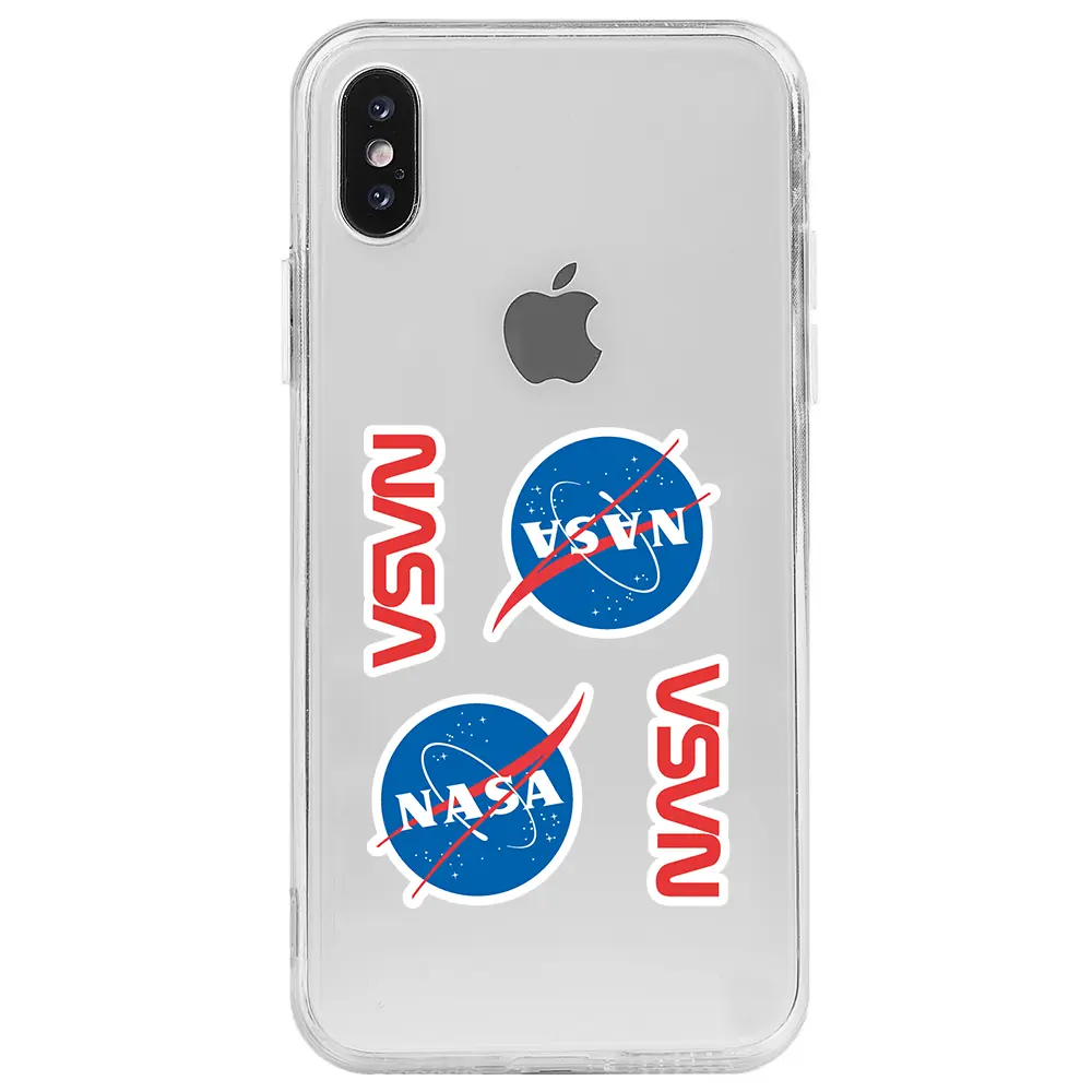 Apple iPhone XS Max Şeffaf Telefon Kılıfı - Space Station