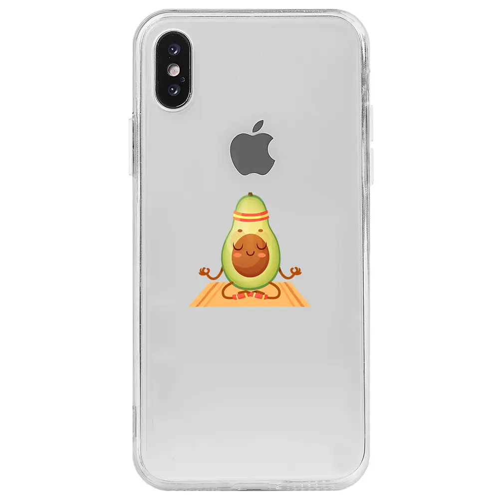 Apple iPhone XS Max Şeffaf Telefon Kılıfı - Yogacado Avokado