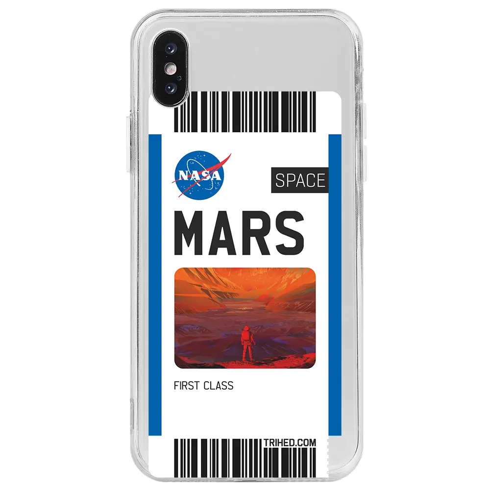 Apple iPhone XS Şeffaf Telefon Kılıfı - Mars Bileti