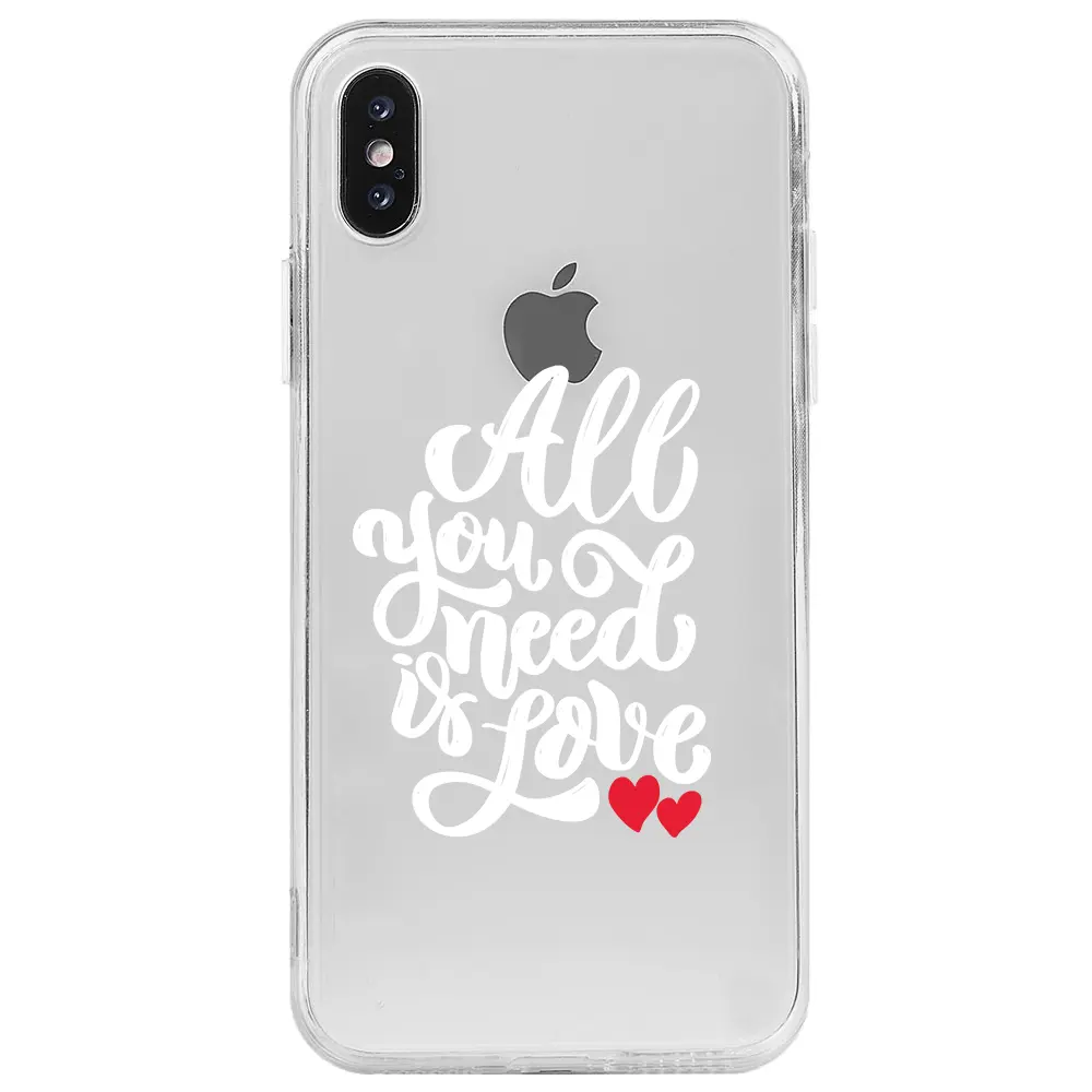 Apple iPhone XS Şeffaf Telefon Kılıfı - Need Love