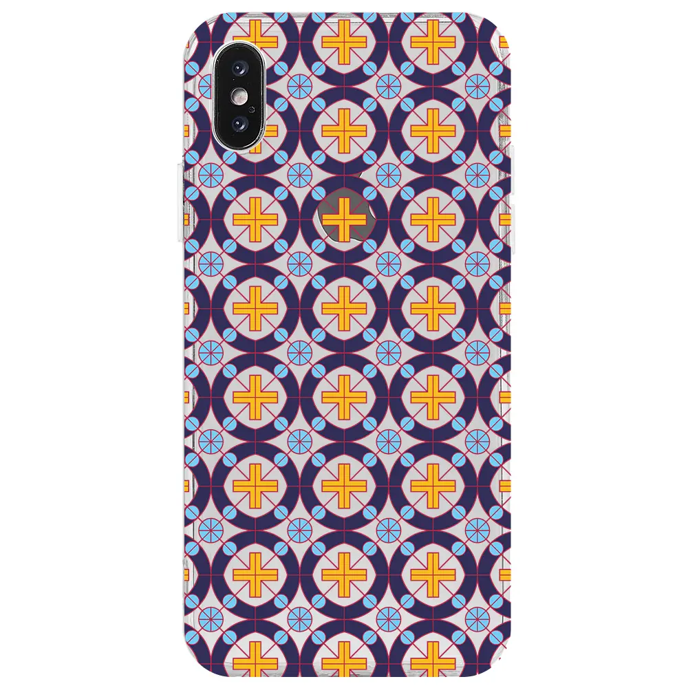 Apple iPhone XS Şeffaf Telefon Kılıfı - Ottomans Tiles
