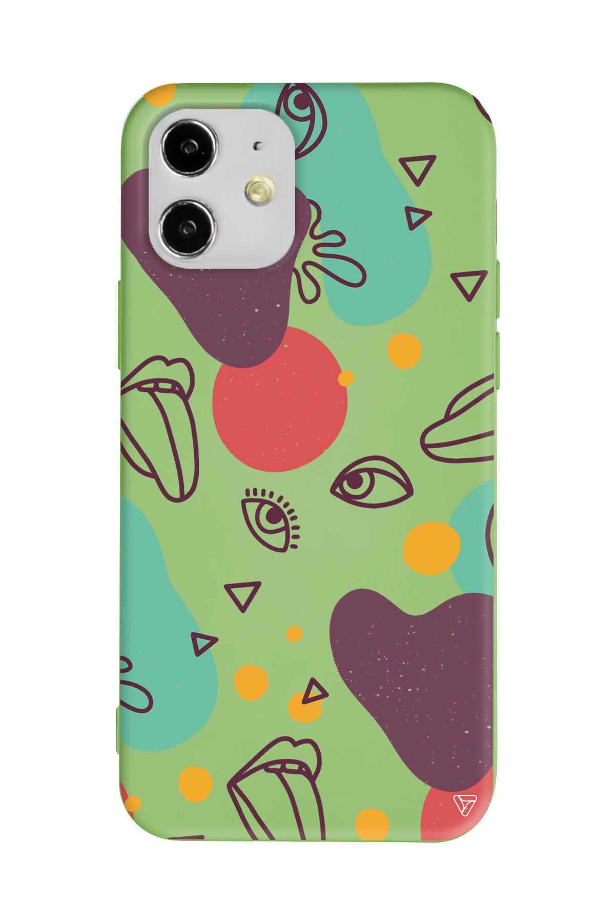 Mor Soyut Lansman Model İçi Kadife Silikon Telefon Kılıfı