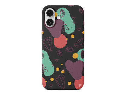 Mor Soyut Lansman Model İçi Kadife Silikon Telefon Kılıfı