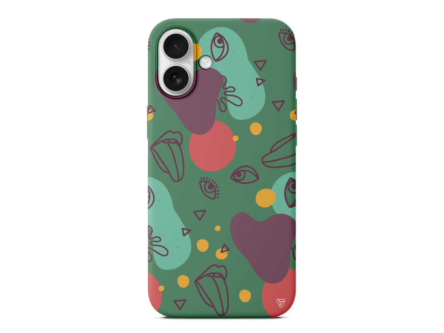 Mor Soyut Lansman Model İçi Kadife Silikon Telefon Kılıfı